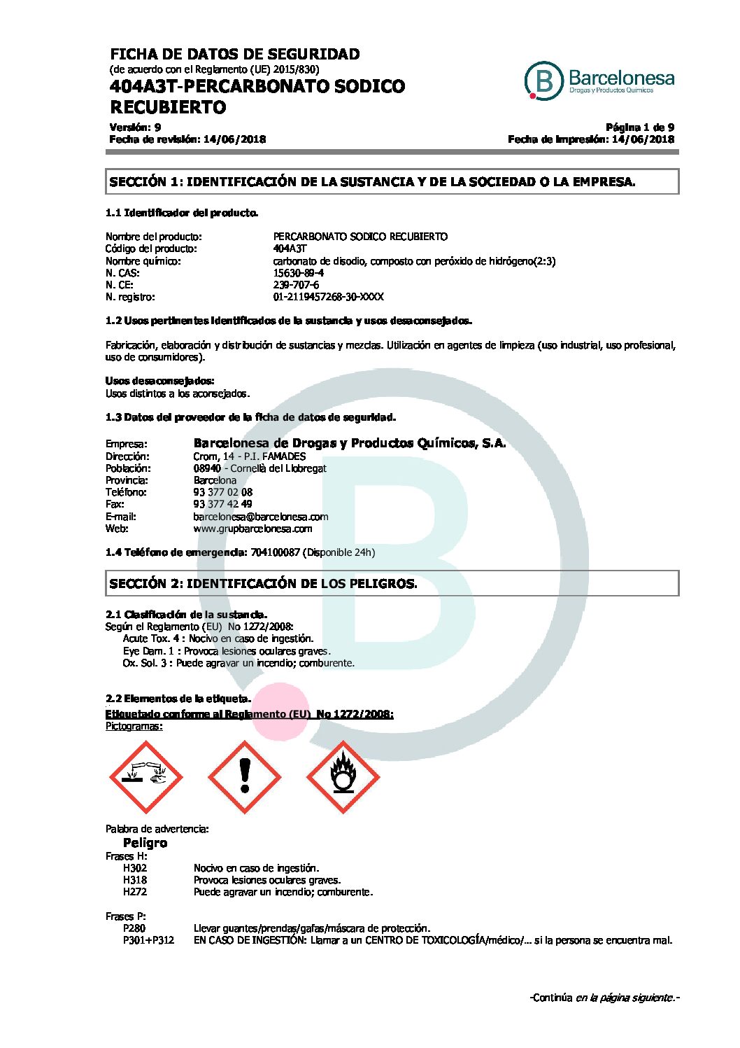 PERCARBONAT DE SODI 500g