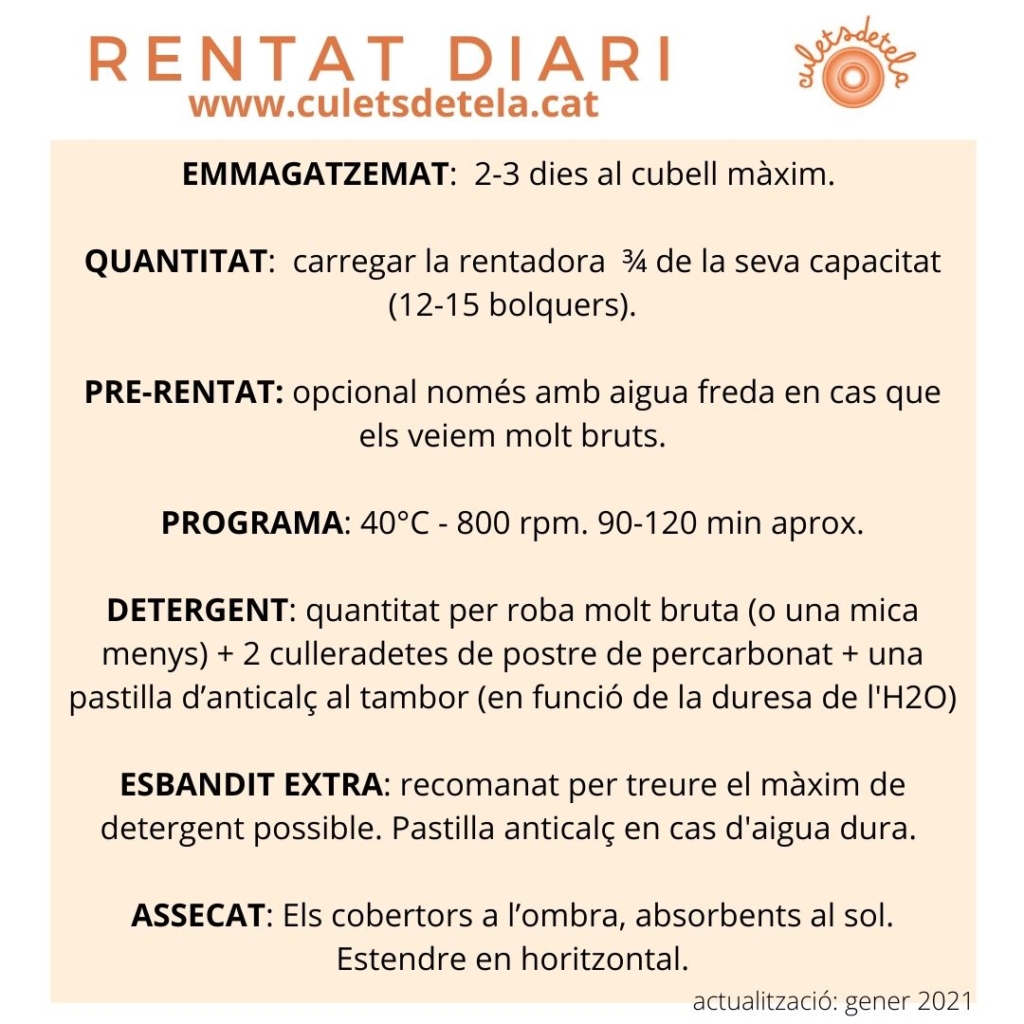 rentat diari bolquers de tela culets de tela